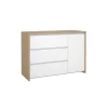 Dressoir Atlanta Eiken / Hoogglans Wit - 119x84x48 cm