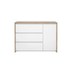 Dressoir Atlanta Eiken / Hoogglans Wit - 119x84x48 cm