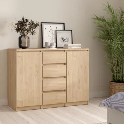 Dressoir Luna Eiken - 121x91x50 cm
