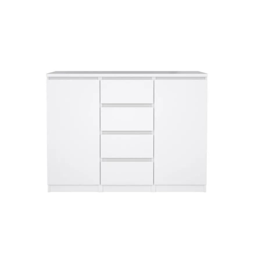 Dressoir Luna Hoogglans Wit - 121x91x50 cm