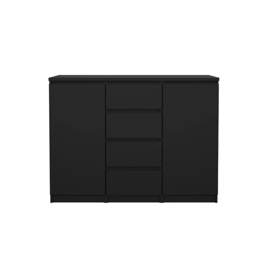 Dressoir Luna Zwart - 121x91x50 cm