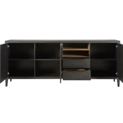 Dressoir Zwanenburg Zwart - 225x90x48 cm
