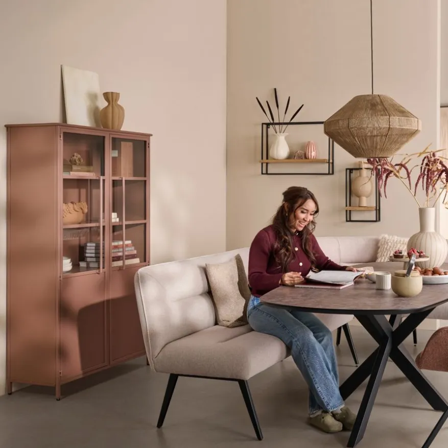 Eetkamer Hoekbank Bjorna Roze - 270x170 cm