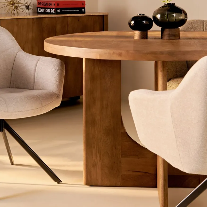 Eettafel Liam Kastanjebruin - Ø 150 cm