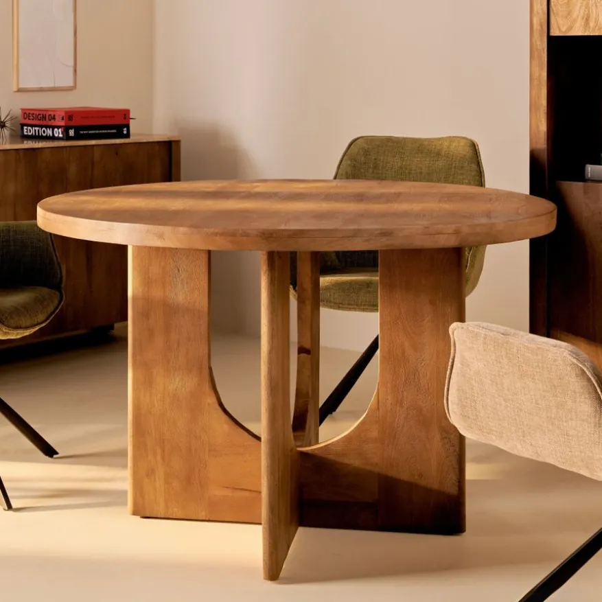 Eettafel Liam Kastanjebruin - Ø 120 cm