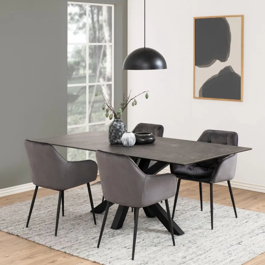 Eettafel Vikten Zwart - 200x100 cm