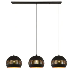 Hanglamp Cabot Zwart - 3 x E27 - 140 cm breed