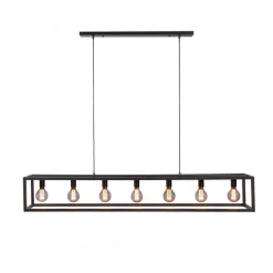 Hanglamp Eric Zwart - 7 x E27 - 168 cm breed