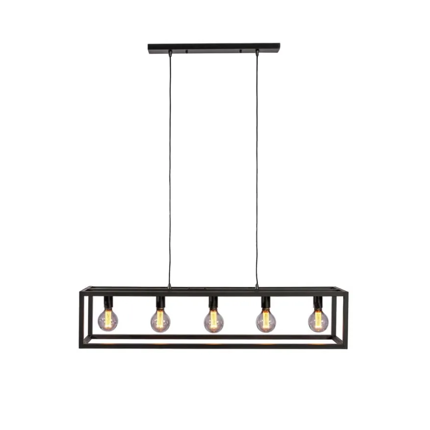 Hanglamp Eric Zwart - 5 x E27 - 120 cm breed