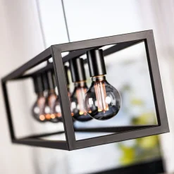 Hanglamp Eric Zwart - 5 x E27 - 120 cm breed