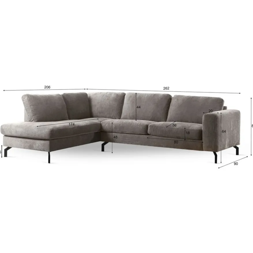 Hoekbank Huppe Links Champagne
