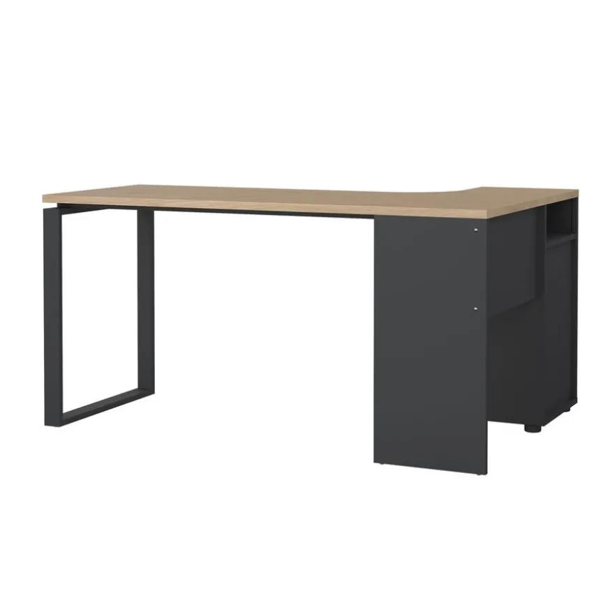 Hoekbureau Bram Eiken / Donkergrijs - 150x76x100 cm