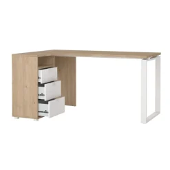 Hoekbureau Bram Eiken / Wit - 150x76x100 cm