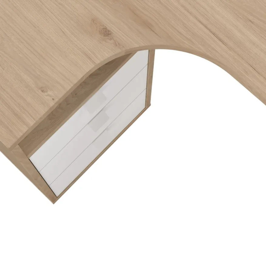 Hoekbureau Bram Eiken / Wit - 150x76x100 cm