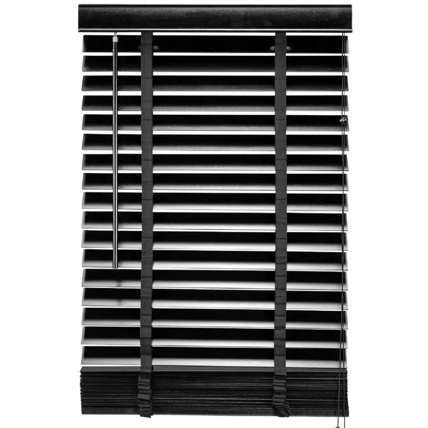 Houten Jaloezie Zwart - 80x210 cm