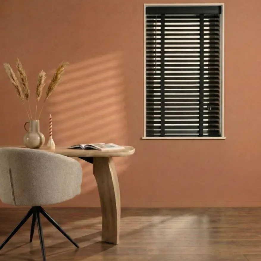 Houten Jaloezie Zwart - 80x130 cm