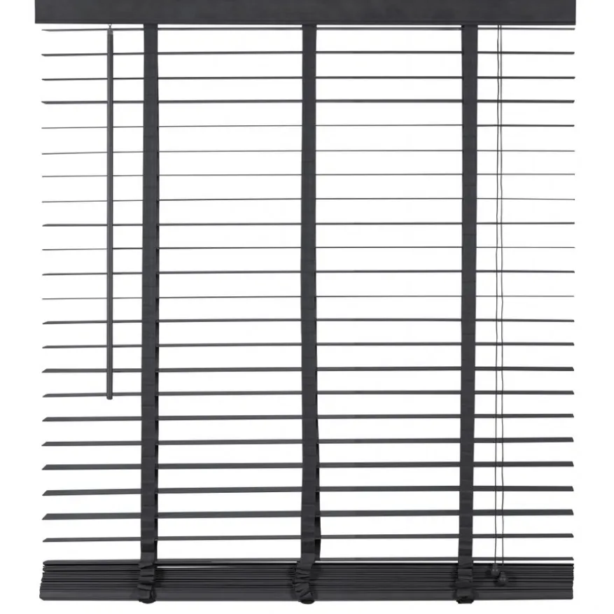 Houten Jaloezie Zwart - 100x210 cm