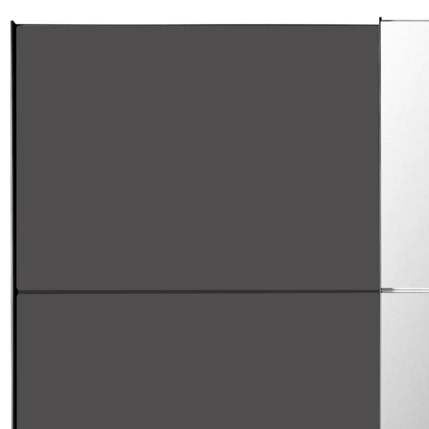 Kledingkast Aalst Donkergrijs Spiegel - 180x210x65 cm