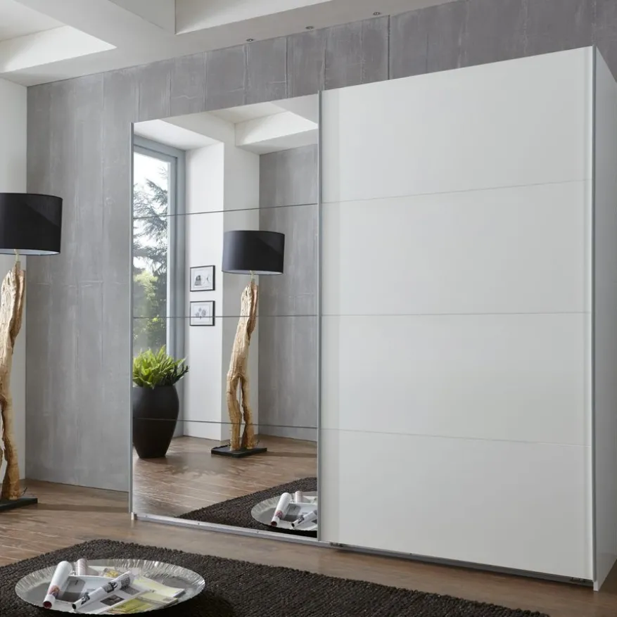 Kledingkast Aalst Wit Spiegel - 180x210x65 cm