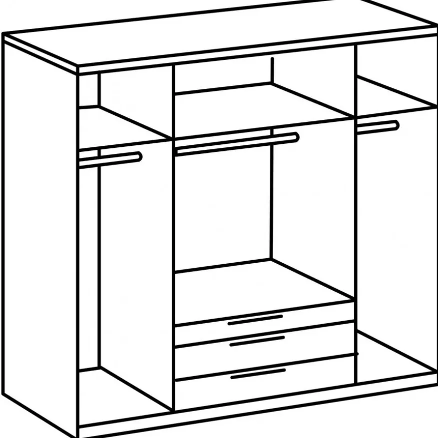 Kledingkast Almera Grafiet - 200x216x58 cm