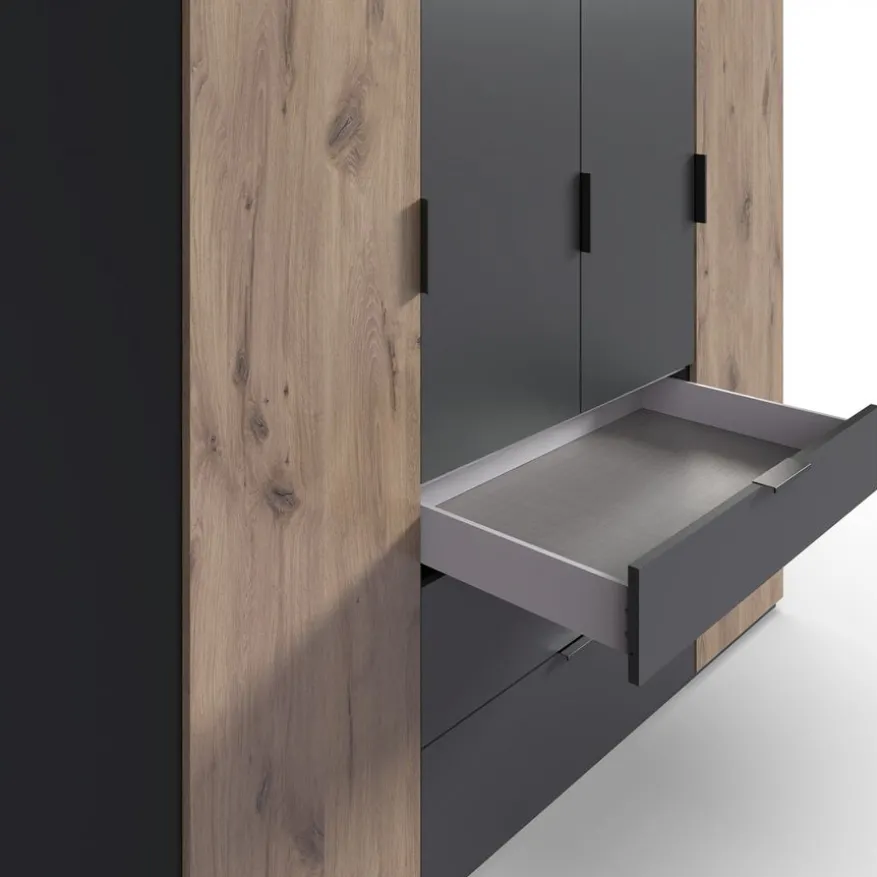 Kledingkast Almera Grafiet - 200x216x58 cm