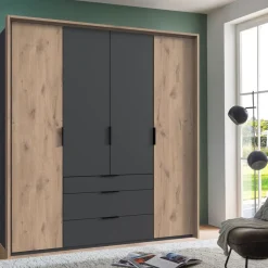 Kledingkast Almera Grafiet - 200x216x58 cm