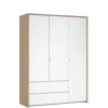 Kledingkast Atlanta Eiken / Hoogglans Wit - 149x202x58 cm