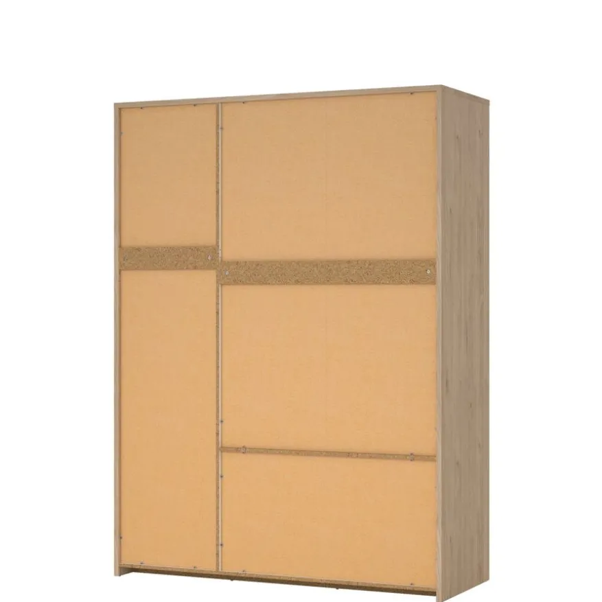 Kledingkast Atlanta Eiken / Hoogglans Wit - 149x202x58 cm