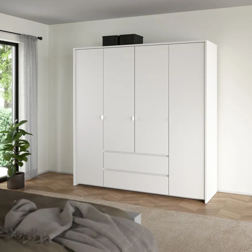 Kledingkast Atlanta Wit - 197x202x58 cm