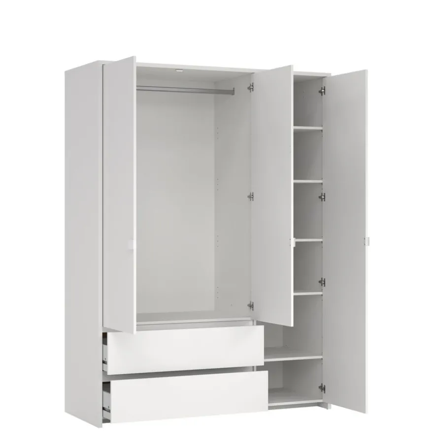 Kledingkast Atlanta Wit - 149x202x58 cm