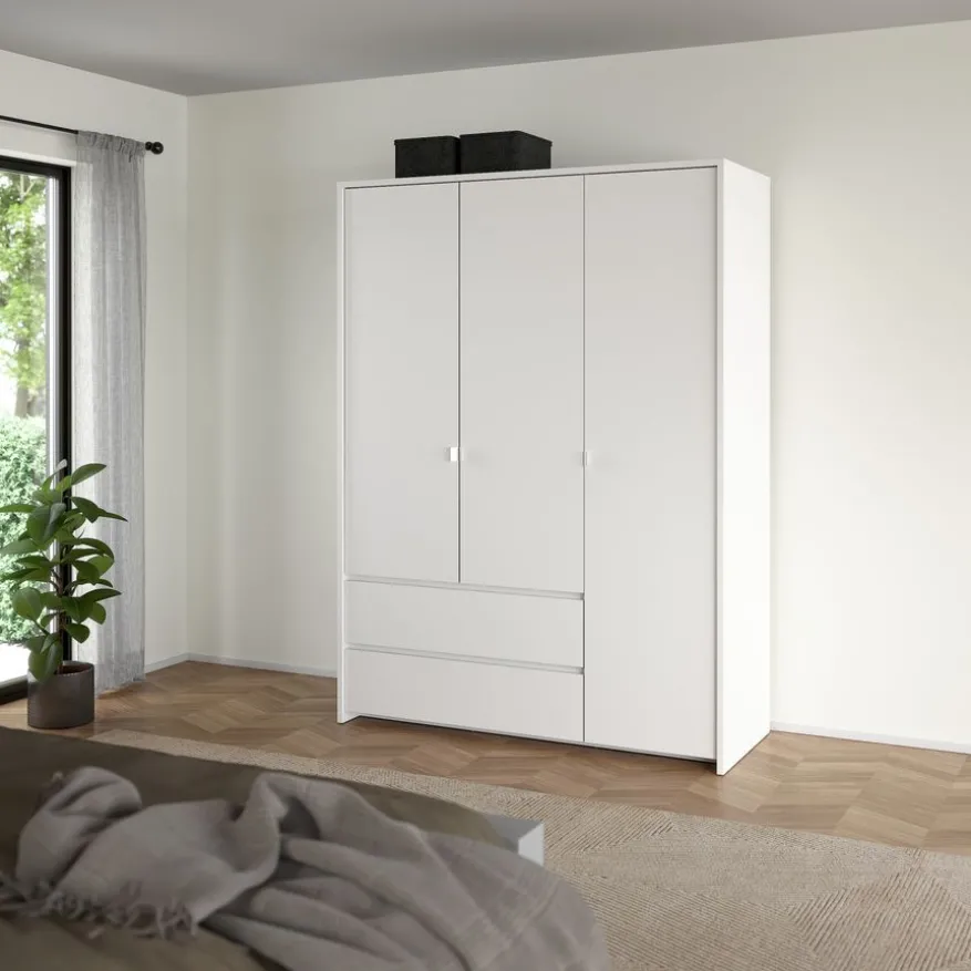 Kledingkast Atlanta Wit - 149x202x58 cm