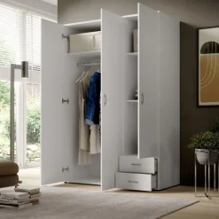 Kledingkast Baarlo Wit - 120x176x52 cm