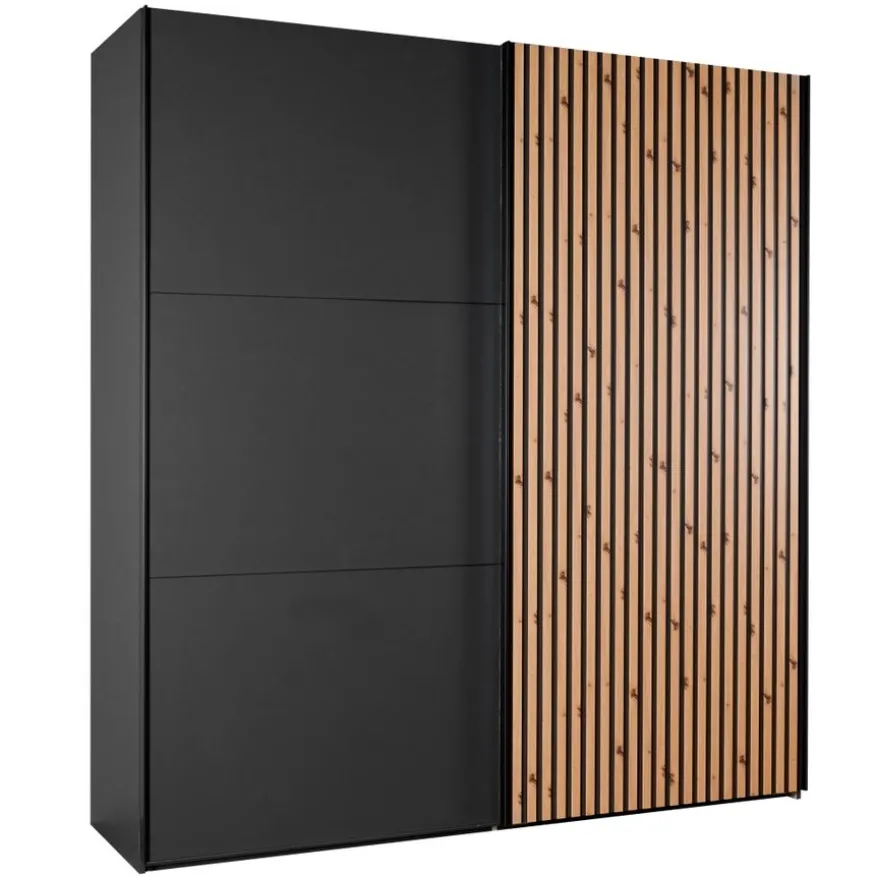 Kledingkast Bakel Donkergrijs - 200x216x65 cm