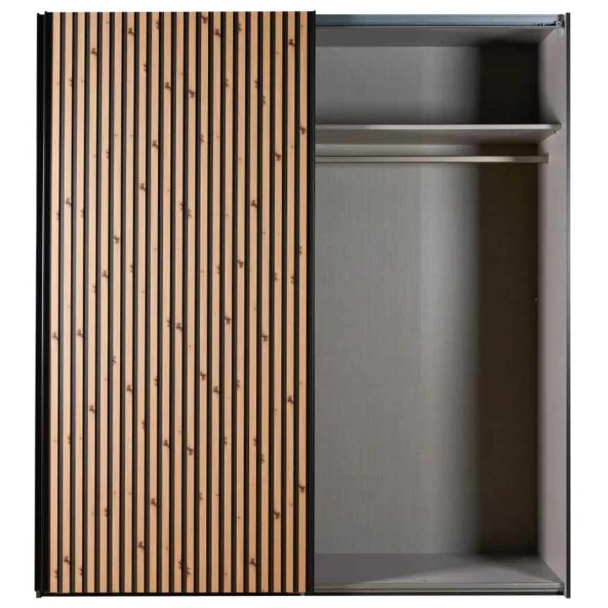 Kledingkast Bakel Donkergrijs - 200x216x65 cm