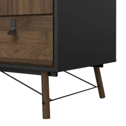 Kledingkast Denver Zwart / Walnoot - 150x200x60 cm