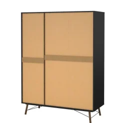 Kledingkast Denver Zwart / Walnoot - 150x200x60 cm