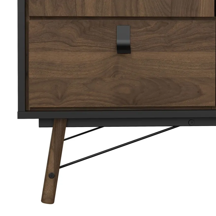 Kledingkast Denver Zwart / Walnoot - 150x200x60 cm