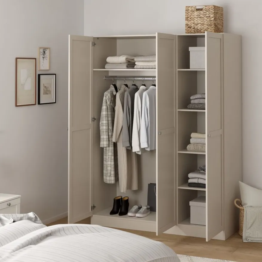 Kledingkast Indy Taupe - 147x200x62 cm