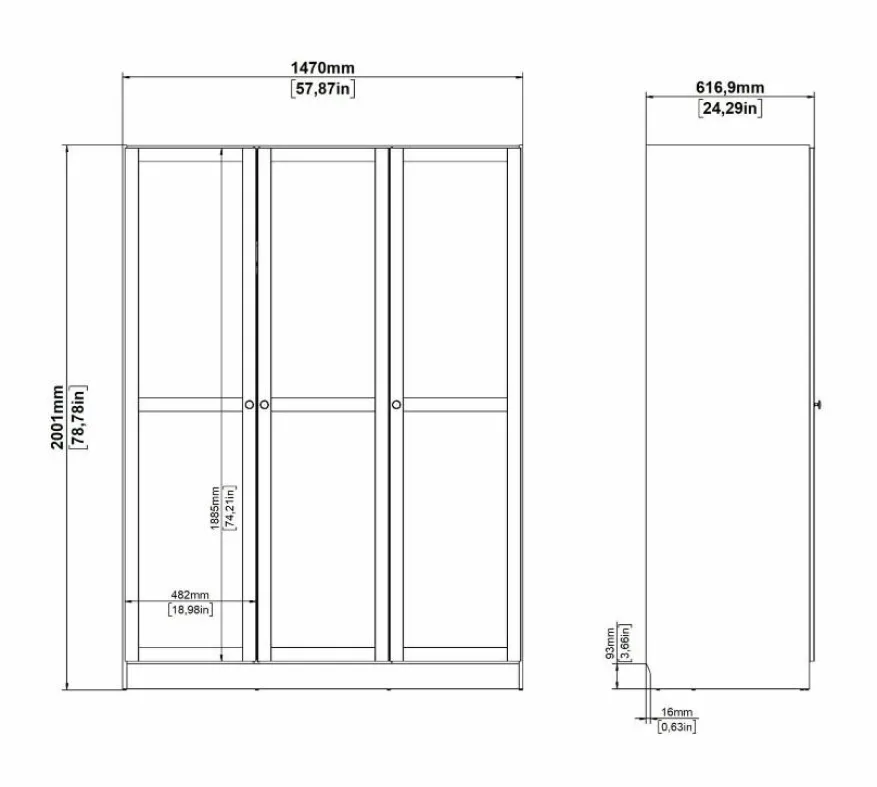 Kledingkast Indy Taupe - 147x200x62 cm
