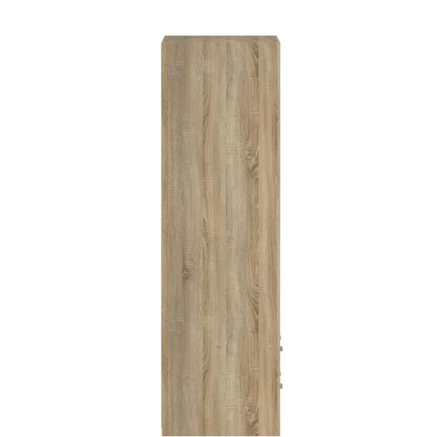 Kledingkast Jasper Eiken / Hoogglans Wit - 121x200x60 cm