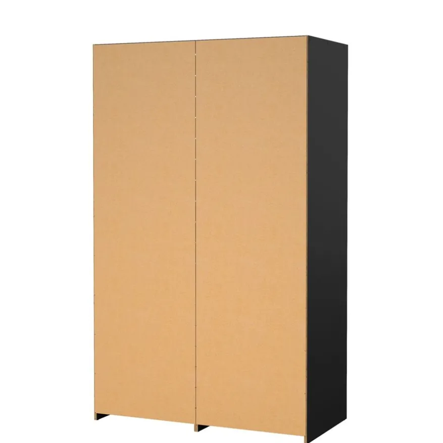 Kledingkast Jasper Zwart / Eiken - 121x200x60 cm