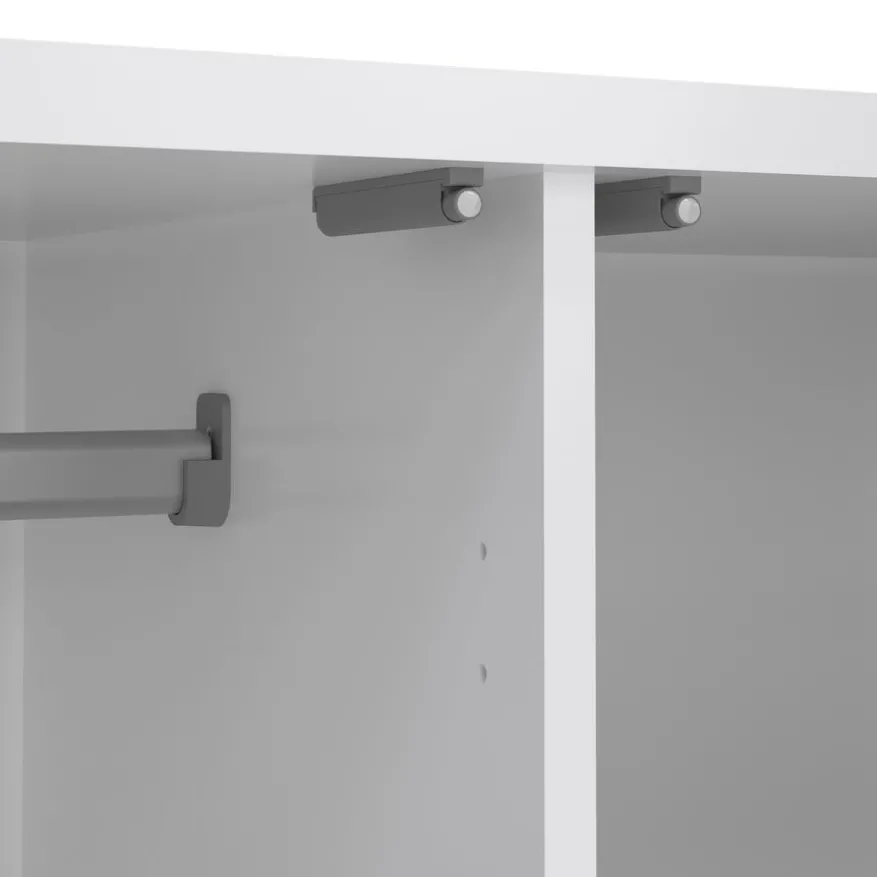 Kledingkast Luna Hoogglans Wit - 99x201x50 cm