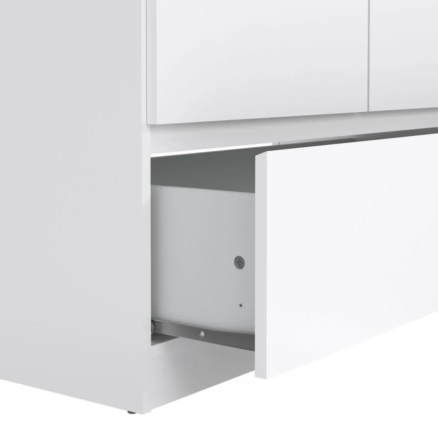 Kledingkast Luna Hoogglans Wit - 99x201x50 cm