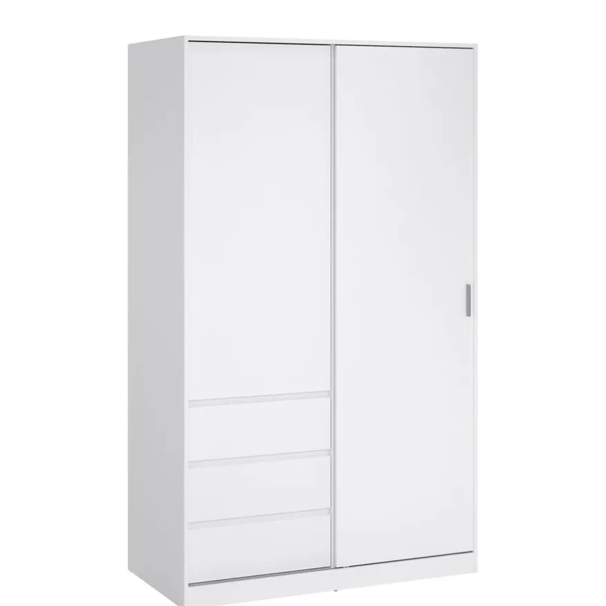 Kledingkast Luna Hoogglans Wit - 119x201x60 cm