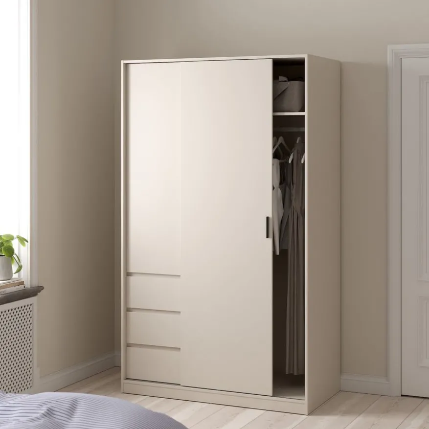 Kledingkast Luna Taupe - 119x201x60 cm