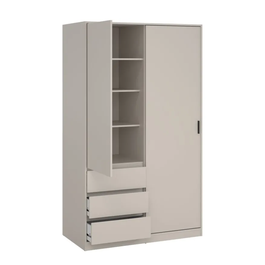 Kledingkast Luna Taupe - 119x201x60 cm