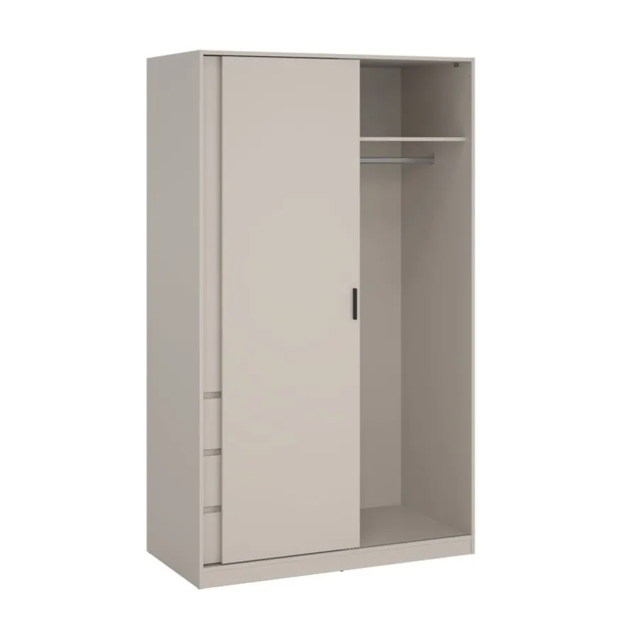 Kledingkast Luna Taupe - 119x201x60 cm