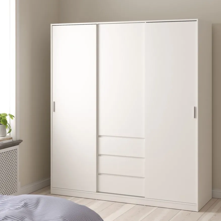Kledingkast Luna Wit - 177x201x60 cm