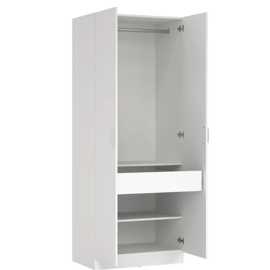 Kledingkast Miami Wit - 79x200x50 cm