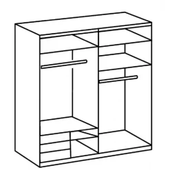 Kledingkast Oss Donkergrijs - 200x236x65 cm